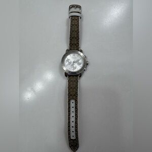 Coach Brown, Cream and Silver Watch